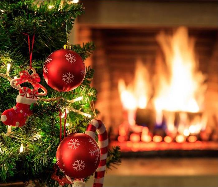 < img src =”tree.jpg” alt = "a small Christmas tree in front of a burning fireplace " >